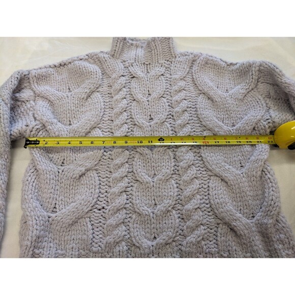 ZARA Chunky Sweater Small Classic Knit Mock Neck Turtleneck Pullover Cozy Thick - Picture 9 of 11